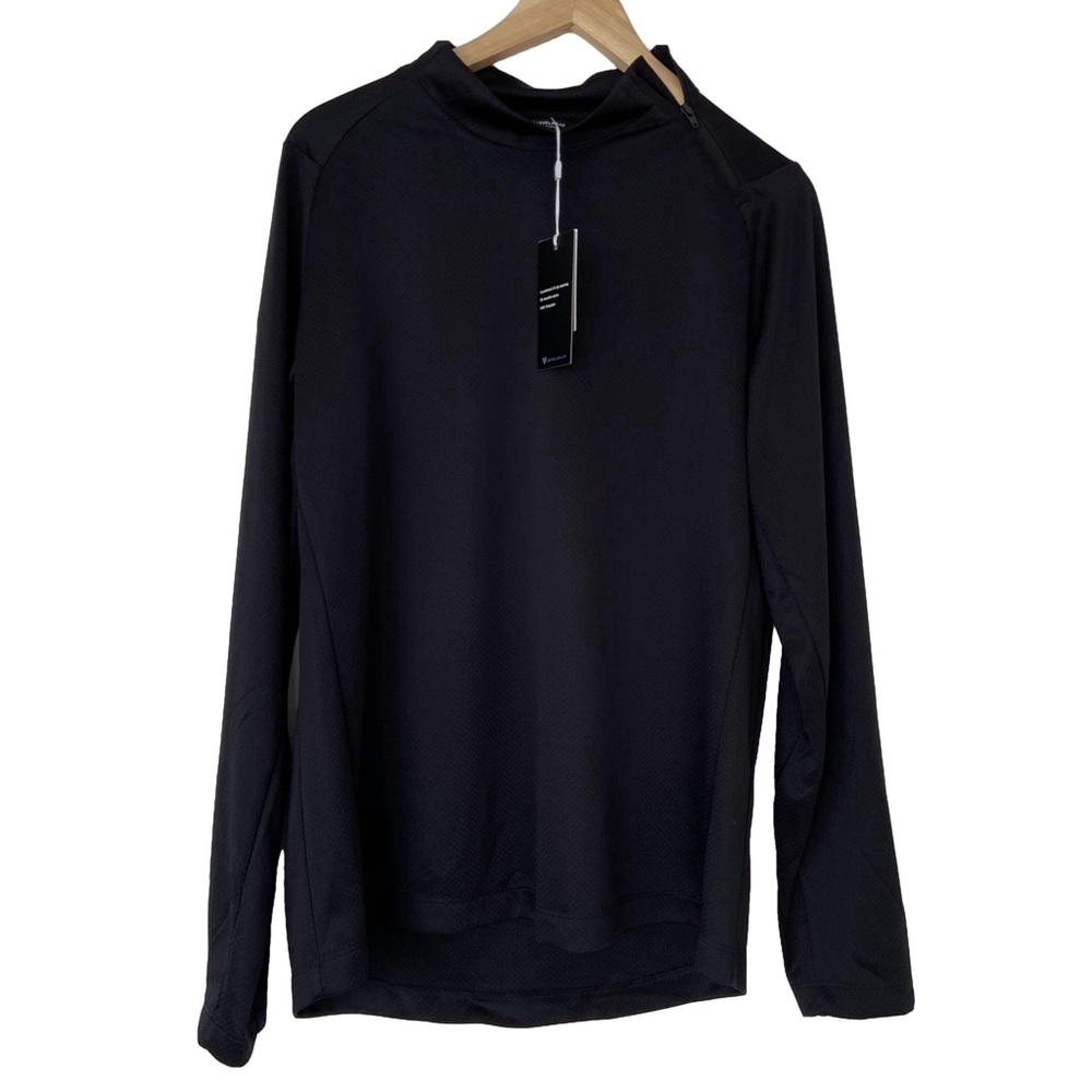 LEVELWEAR BLACK EVE ATHLETIC ACTIVE SPORT TOP/JACKET WITH SHOULDER ZIPPER, XL